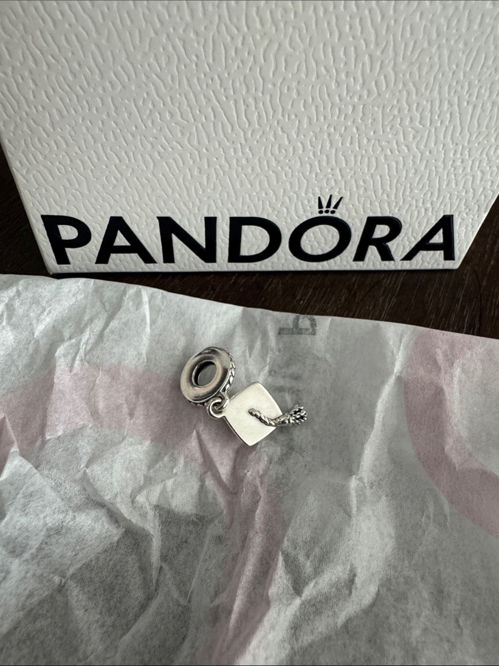 Pandora Silver Graduation Cap Dangle Charm with Tassel